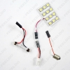 Picture of White Car 12SMD 5050 3-Chips LED Light Panel with T10/BA9S/Festoon Adapters Dome Bulb