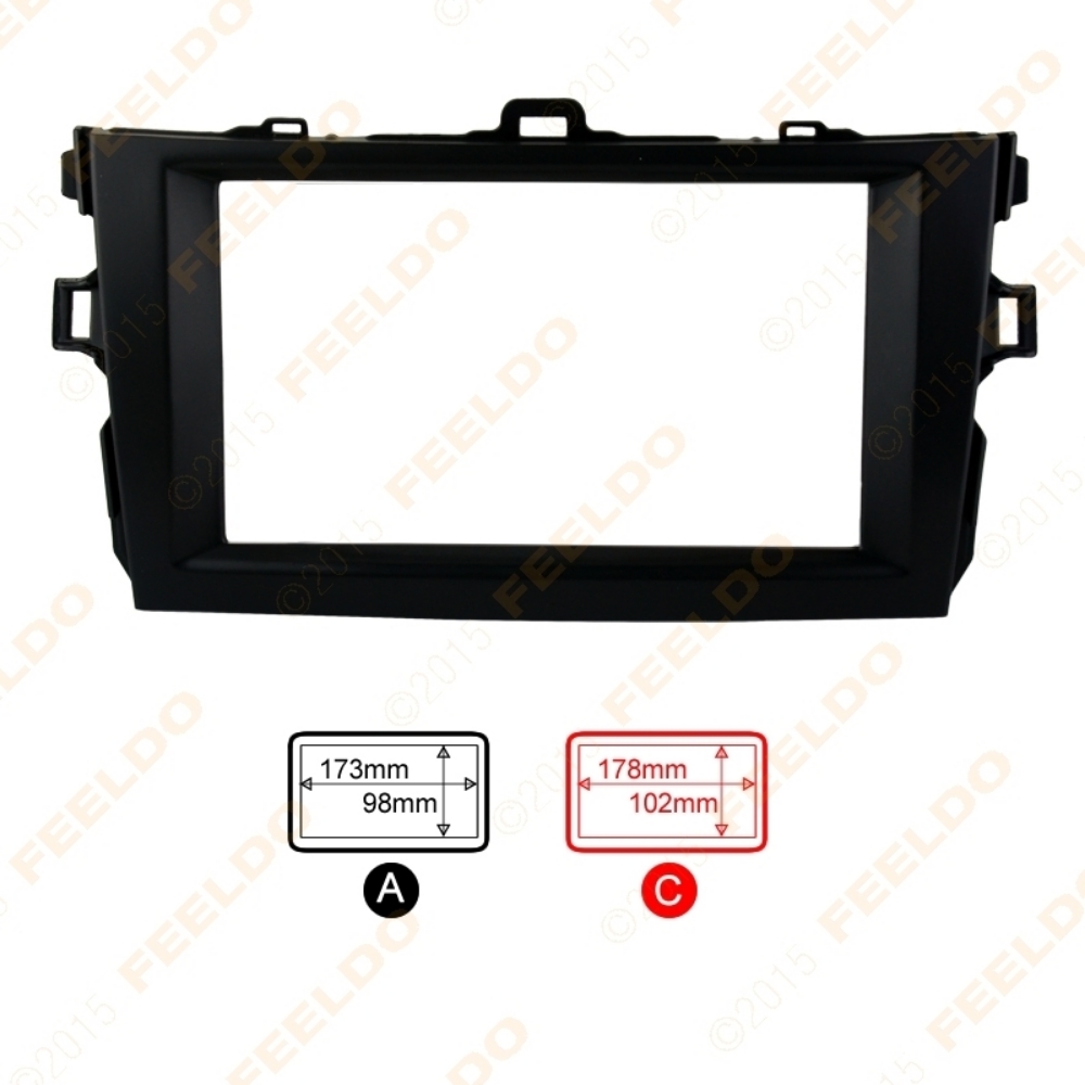 Picture of Black 2DIN Car Refitting Radio Stereo DVD Frame Fascia Dash Panel Installation Kits For Toyota Corolla(08~10)