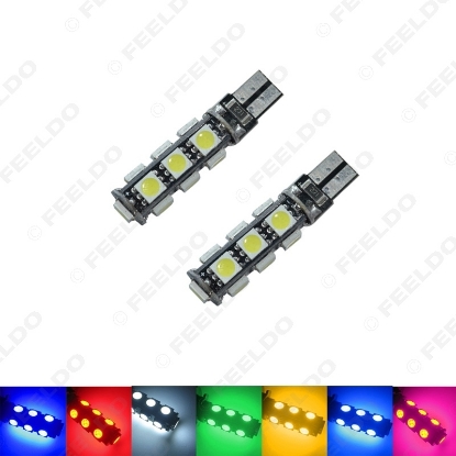 Picture of 1pcs Car T10 194/168 Wedge 13-SMD 5050 LED Light CANBUS No Error Bulb 7-Color
