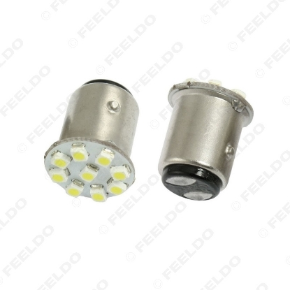 Picture of 1pcs White 1157 7528 BAY15D 9SMD 1206 Chip Car Rear Brake Stop Turn Brake LED Light Bulb