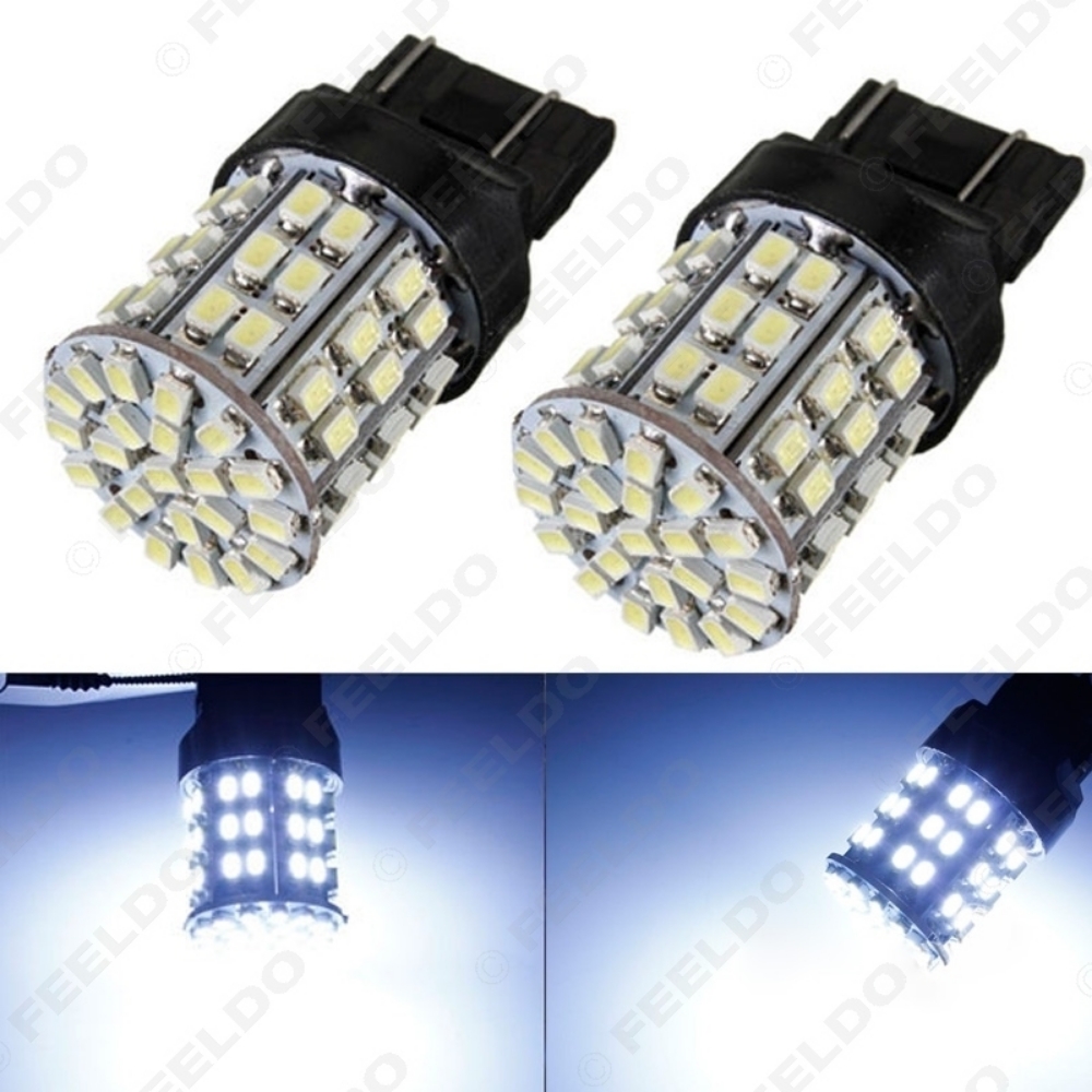 Picture of 1pcs Cool White 12V T20 7443 64SMD 1206LED Car Auto Tail Turn Signal Brake LED Lights Bulb Lamp