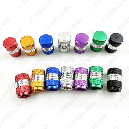 Picture of 1set Aluminum Alloy Car Motorcycle Truck Wheel Tire Valve Stem Caps Dust Covers 7-Color