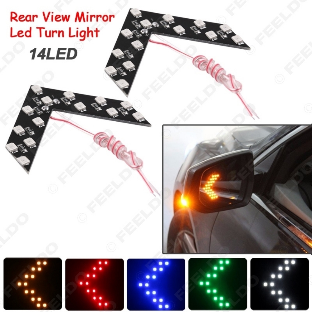 Picture of 1pcs Auto/Car LED Arrow Lights 14-smd Side Mirror Rear Turn Indicator LED Light 5 Colors for Choice