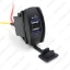 Picture of 1pcs Car/Motorcyle/Bus Switch Laser Etched 12V-24V Dual USB Charger with Blue LED Light