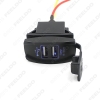 Picture of 1pcs Car/Motorcyle/Bus Switch Laser Etched 12V-24V Dual USB Charger with Blue LED Light