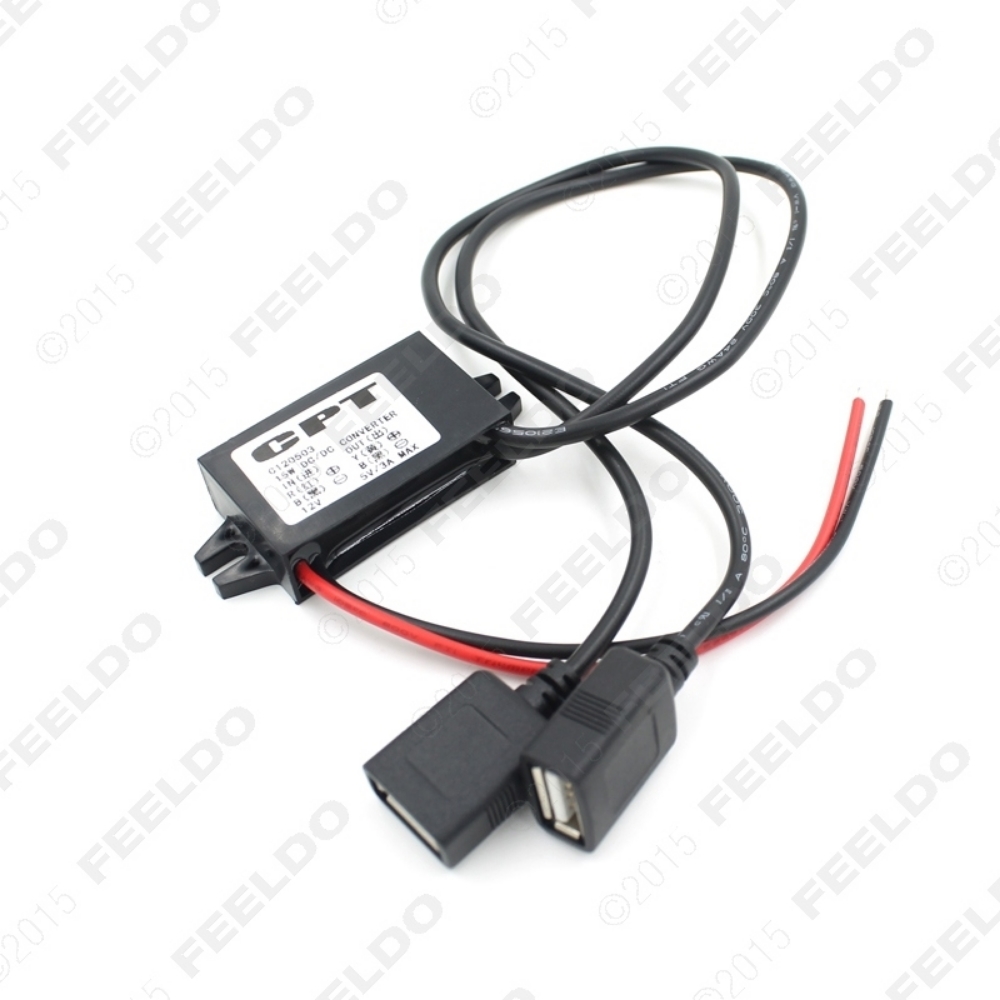 Picture of DC Converter 12V to 5V 3A Double 2 USB to Auto Power Regulator Voltage Step Down