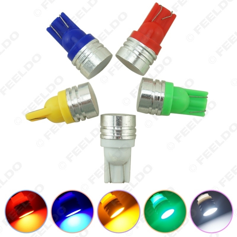 Picture of 1pcs Car DC12V T10 194/168 W5W 1W Wedge LED Light Lamps With Ceramic Flat Lens 5-Color
