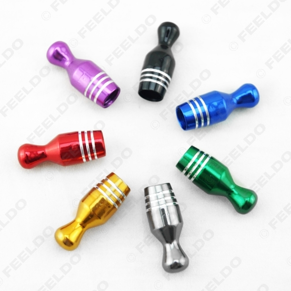 Picture of 4pcs/set For Car Bike Motorcycle Bowling-shaped Alloy Valve Caps MTB BMX Tire Valve Anti-Dust Covers