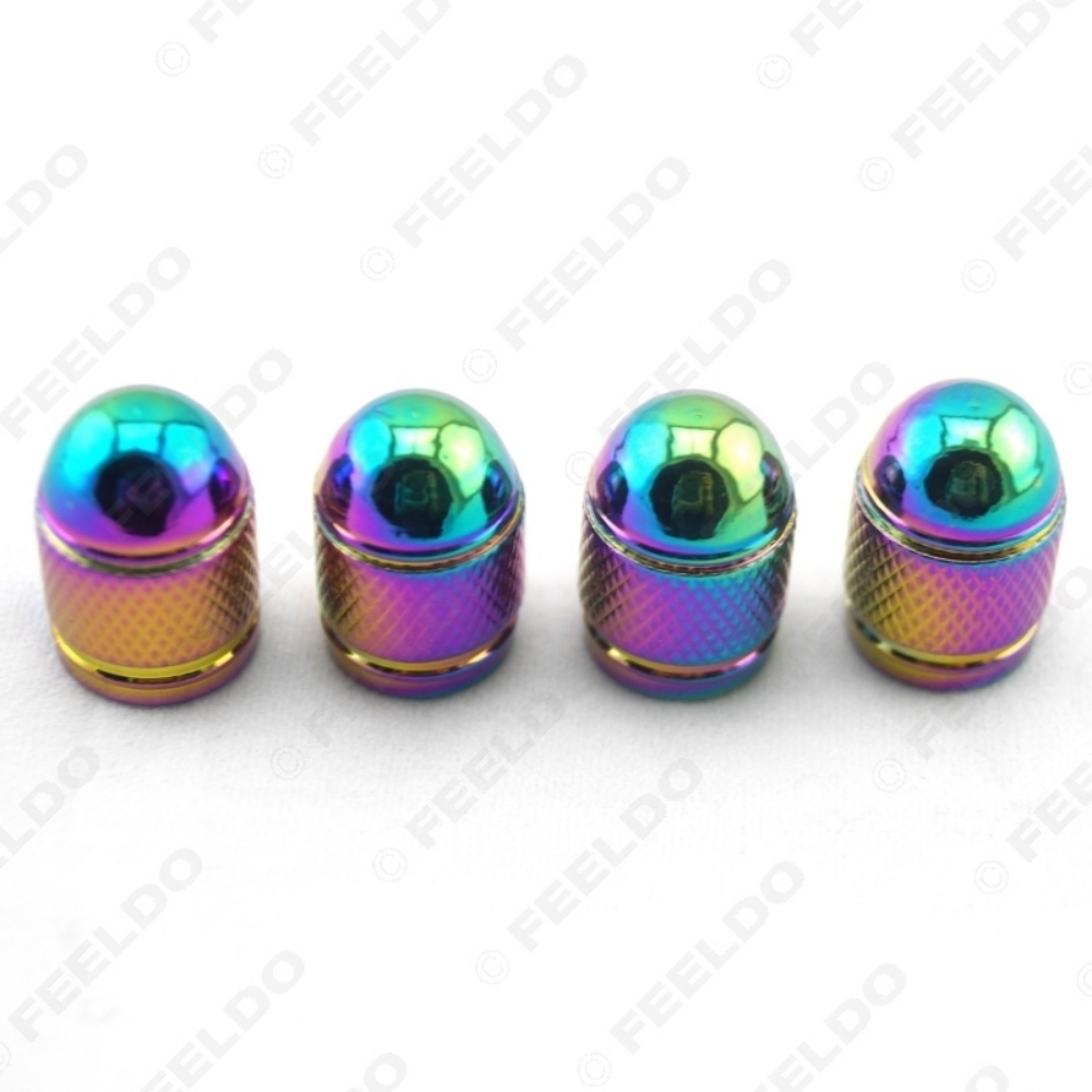 Picture of 4pcs/set Colorful Aluminum Bullet Style Car Motorcycle Rocket-Shaped Air Port Cover Tire Valve Wheel Stem