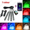 Picture of 4pcs/set Car Blutooth APP Intelligent Control Decorative LED Atmosphere Neon Light RGB Car Interior Footwell Light