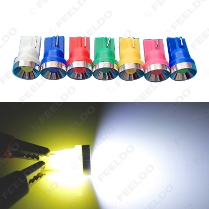 Picture of 1pc 2W Car T10 194 W5W Aluminum Floodlight Auto Dome LED Light Car Side Wedge Light Lamp 7 Colors