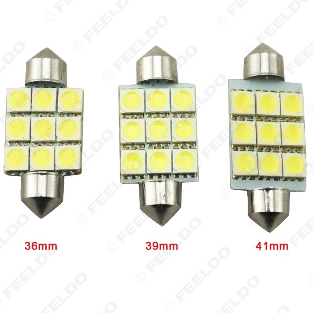 Picture of White 36mm 39mm 41mm 9SMD 5050 Car LED lights Festoon Dome LED bulbs Reading LED Light 12V