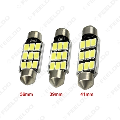 Picture of 1pcs White 36mm/39mm/41mm 5730 9-SMD Canbus NO-Error Car Festoon Dome Reading LED Lights