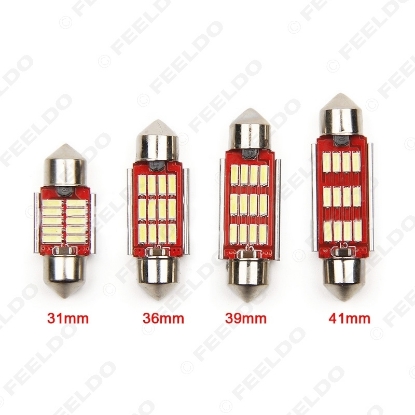 Picture of 1pcs White 4014SMD Festoon Dome Canbus No Error Car License Plate LED Lights Bulbs 31mm-10LED 36mm/39mm/41mm-12LED