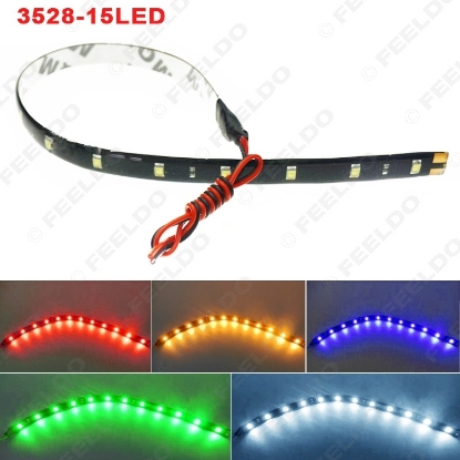 Picture of 1PC Car 30cm 3528SMD 15LED Flexible Daytime Running LED Light DRL Strip Light 5-Color