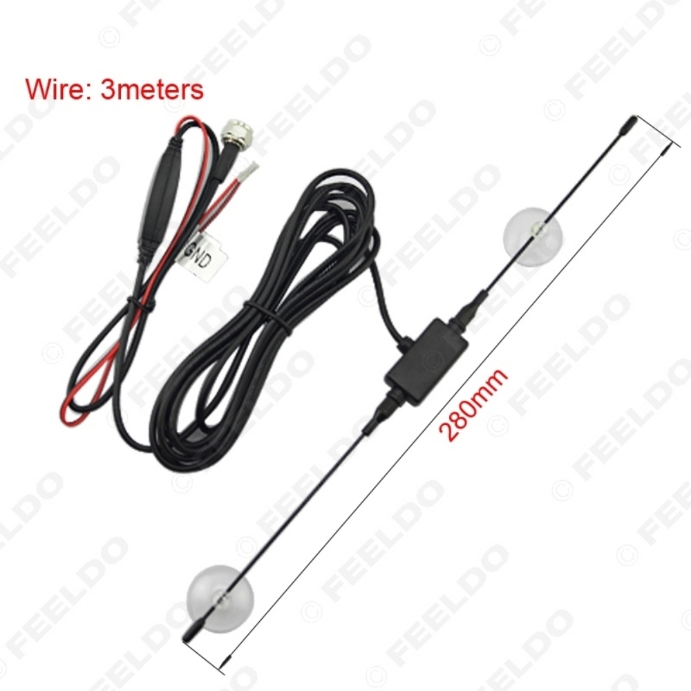Picture of 1set Car F Connector Plug Digital Auto TV Antenna with Built-in Booster Amplifier Car Antenna