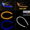 Picture of 1pcs 30cm Dual Color Switchback Flexible Strip Daytime Running Light With Turn Signal Light 7-Dual Color