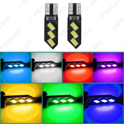 Picture of 1pcs DC12V T10 194 3W 6SMD 5630 Car LED Light Canbus No Error Free Lamp 7-Color