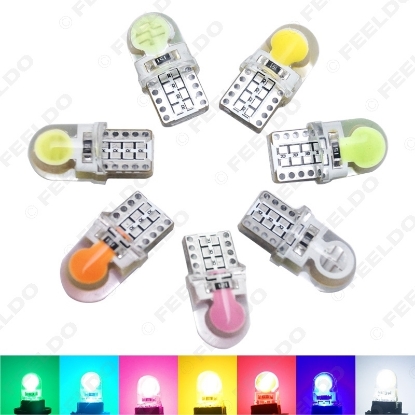 Picture of 1pc 12V 1.5W Car T10 194 W5W COB Silicone Shell Auto Dome LED Light Car Side Wedge Light Lamp 7 Colors