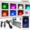 Picture of 4pcs/set Car Blutooth APP Intelligent Control Decorative LED Atmosphere Neon Light RGB Car Interior Footwell Light