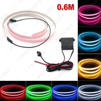 Picture of 1Set Car 60CM*14MM Electroluminescent Tape EL Wire Cold Light Strip Car Ambient Light DC12V 10 Colors