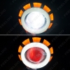 Picture of Motorcycle Car Hi/Lo Beam Projector Lens Headlight with Double Angel Eyes Demon Eye LED Fog Light