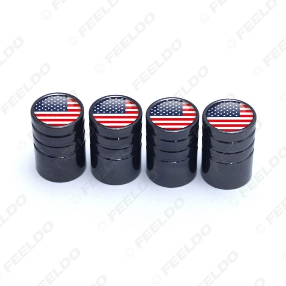 Picture of Black Car Universal Chrome Zinc Alloy Tire Valve Cap For Wholesale Mixed Logos Order
