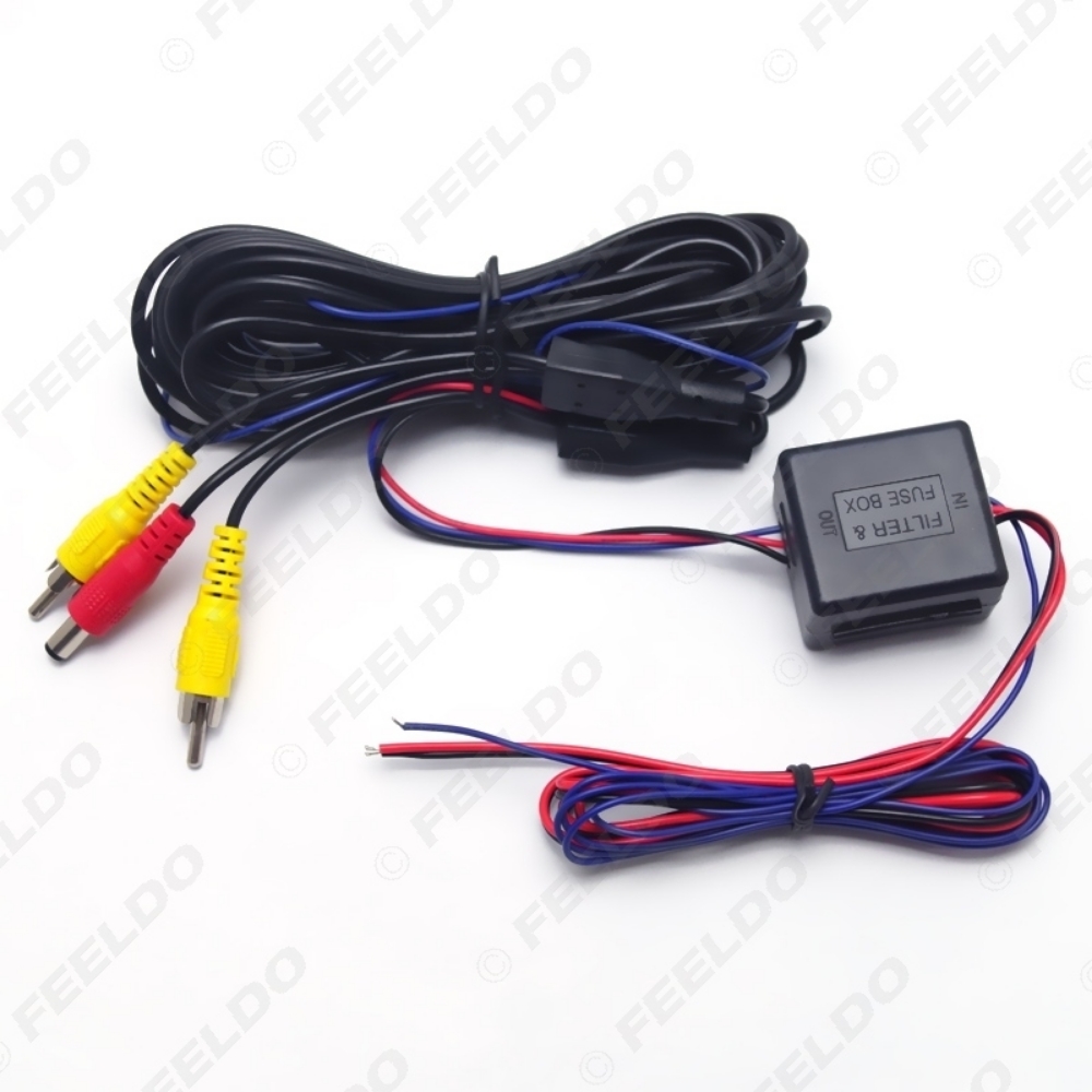 Picture of Car Rear View Camera Video & Power Wires Cables Stabilized Relay Capacitor LMZ Filter for VW AUDI BMW Cadilac Cars