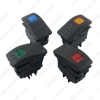Picture of Car Boat Waterproof 4Pin Bar Rocker Toggle Switch On/Off with LED Light Blue/Red/Yellow/Green 12V