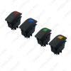 Picture of Car Boat Waterproof 4Pin Bar Rocker Toggle Switch On/Off with LED Light Blue/Red/Yellow/Green 12V