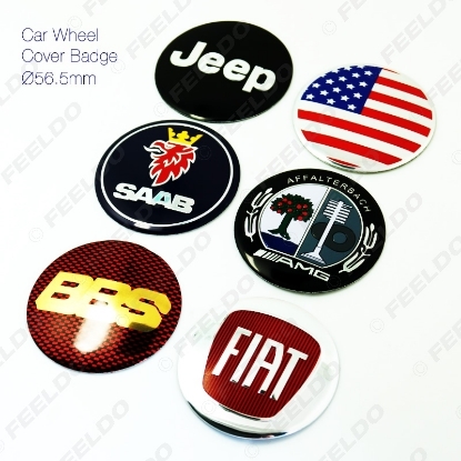 Picture of 1pcs New 3D Car Wheel Cover Badge Wheel Center Cap Emblem Decals For Mix Car Logos
