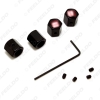 Picture of 4pcs/set Cool Black Caps Anti-Theft Locking Tire air valve caps For Mixed LOGO Order