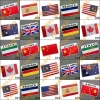 Picture of Car 3D Aluminum Alloy Chrome Rectangle National Flag Emblem Badge Sticker