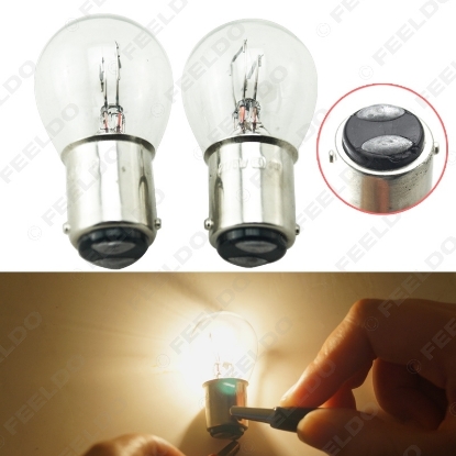 Picture of 10pcs 1157 BA15D P21/5W S25 12V Car Clear Glass Lamp Brake Tail Bulb Car Indicator Halogen Lamp