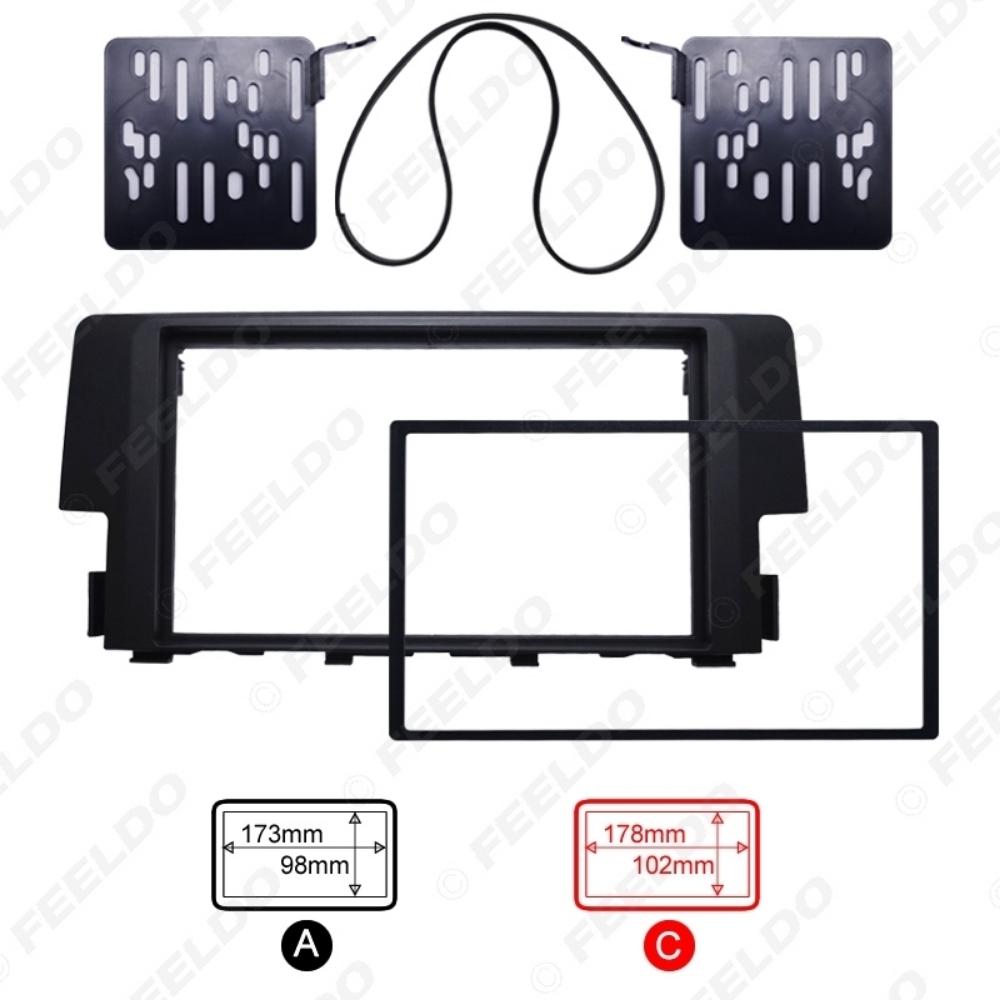 Picture of Car 2 Din Fascia Radio DVD Stereo CD Panel Dash Mounting For Honda Civic 2016 Installation Trim Kit Face Frame