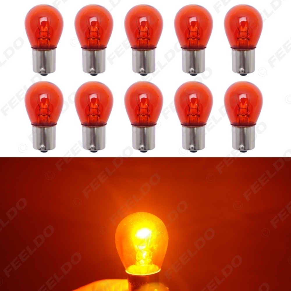 Picture of 10pcs 1156 S25 12V21W BAU15S Car Clear Glass Lamp Turn Tail Bulb Auto Indicator Halogen Lamp