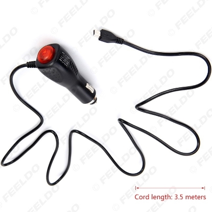 Picture of 3.5m Car GPS Navigator Radar Charger Mini USB Interface Adapter With ON/OFF Switch 12V-24V