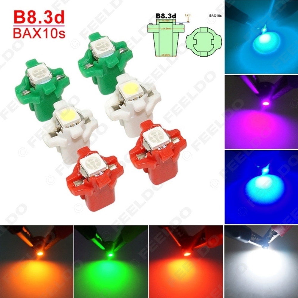 Picture of 1pcs Car 12V B8.3d/BAX10s 1SMD 5050 Gauge Dashboard LED Light Interior Lamp 7-color