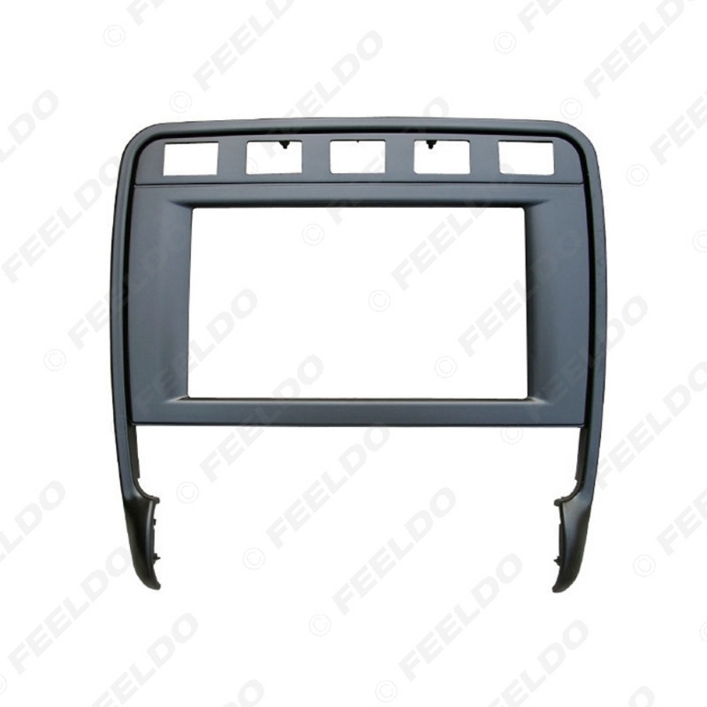 Picture of 2DIN Car Stereo Radio Fascia Plate Panel Frame for Porsche Cayenne Turbo 2009 CD/DVD Radio Panel Dashboard Frame Trim Mount Kit