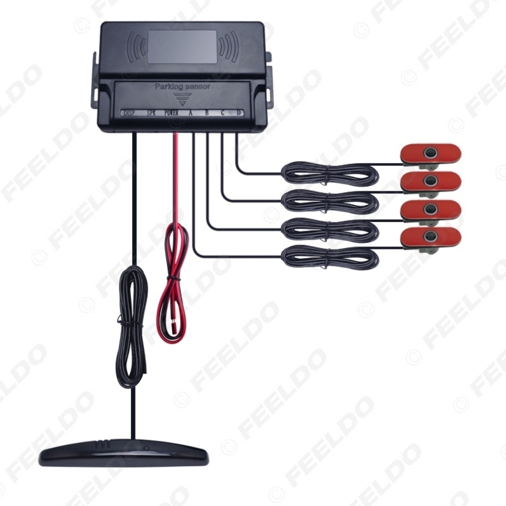 Picture of 3-Color Car LED Display 4pcs Original Sensors Reverse Backup Radar System Parking Sensor