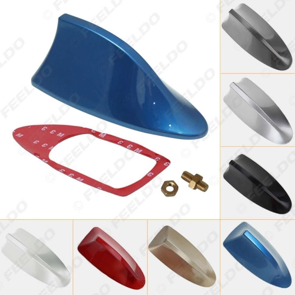 Picture of 1Set  Waterproof Universal Car Radio Antenna Shark Fin Roof Decorative Antenna With FM/AM Radio Function 7-Color
