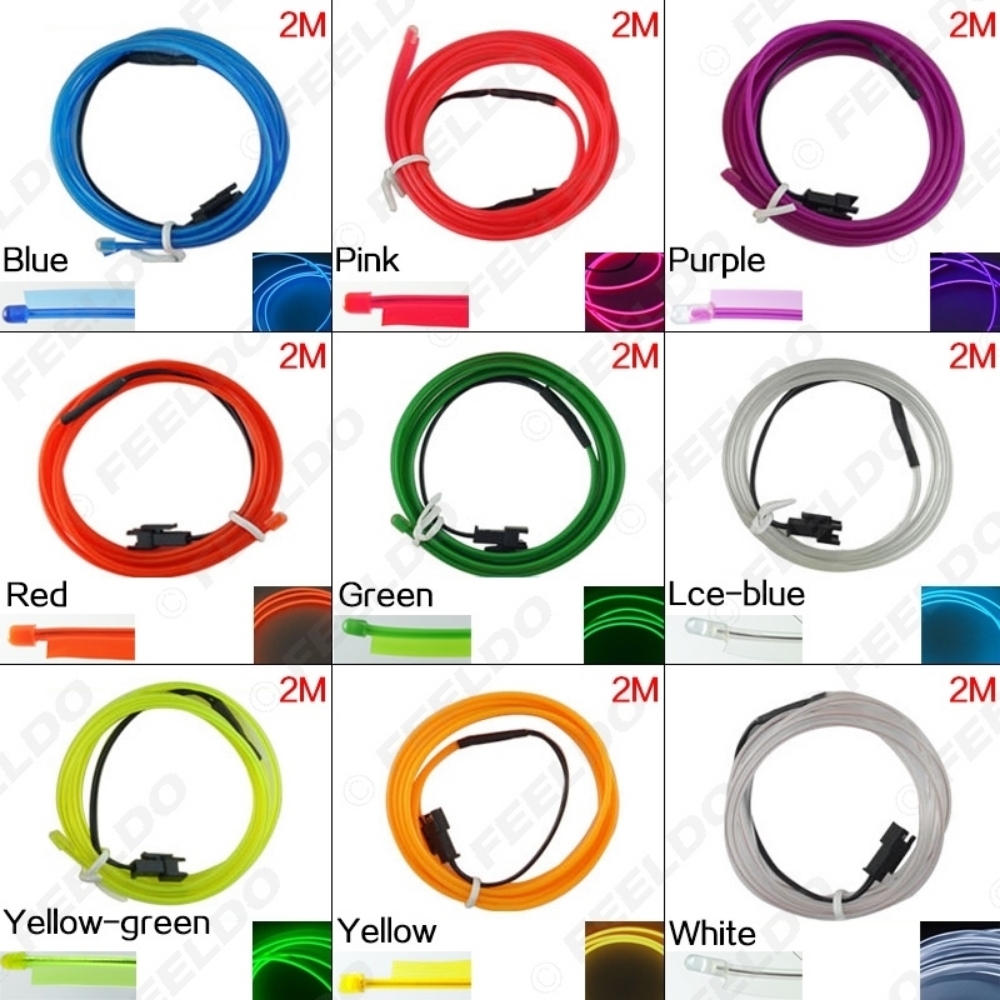 Picture of 2M 9-color Flexible Moulding EL Neon Glow Lighting Rope Strip With Fin For Car Decoration