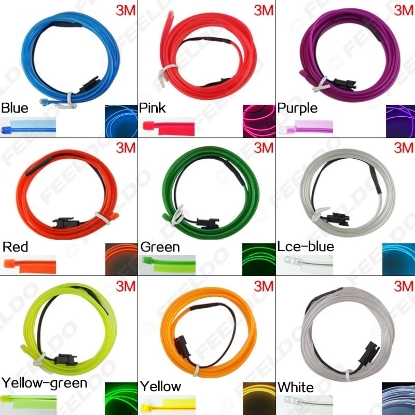Picture of 3M 9-color Flexible Moulding EL Neon Glow Lighting Rope Strip With Fin For Car Decoration