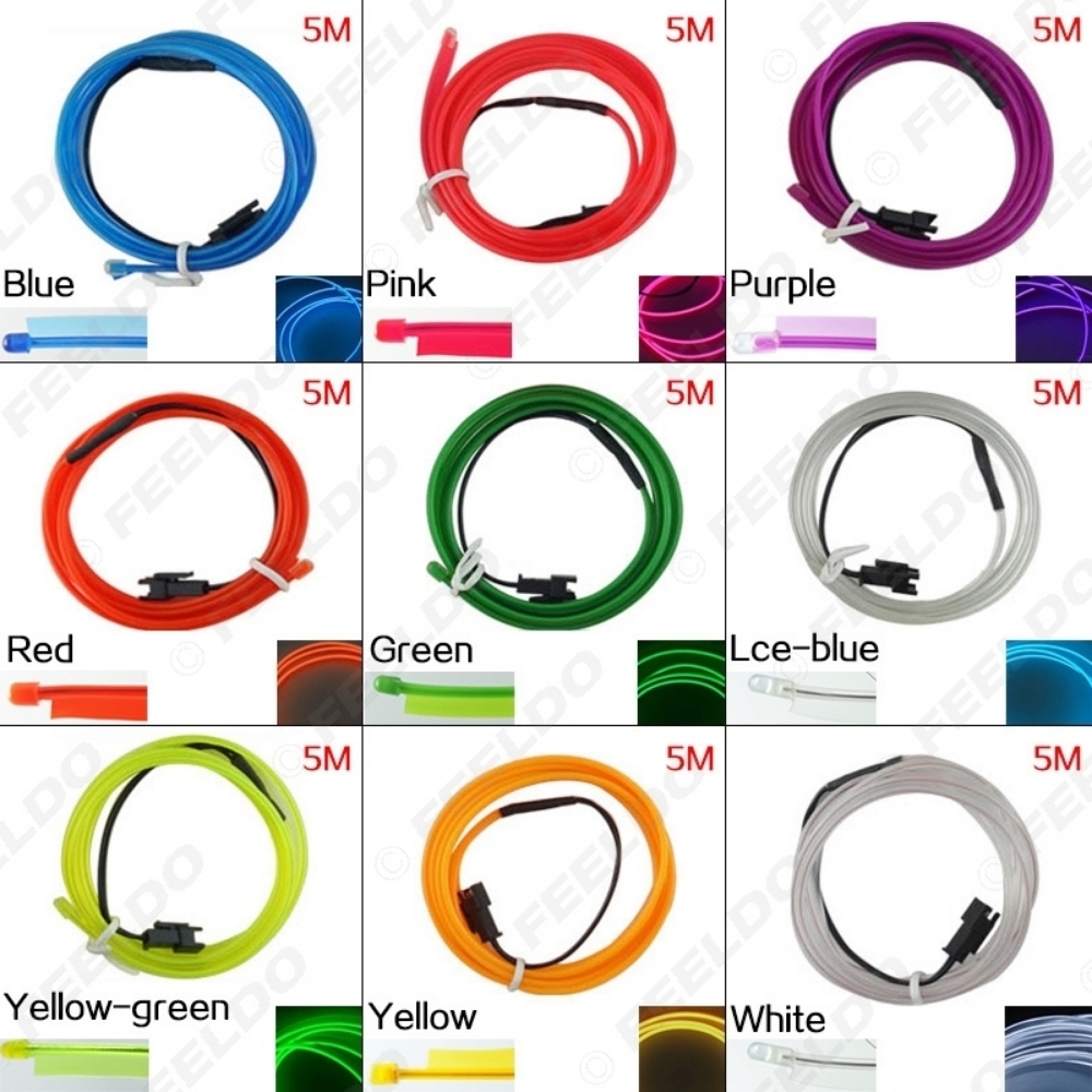 Picture of 5M 9-color Flexible Moulding EL Neon Glow Lighting Rope Strip With Fin For Car Decoration