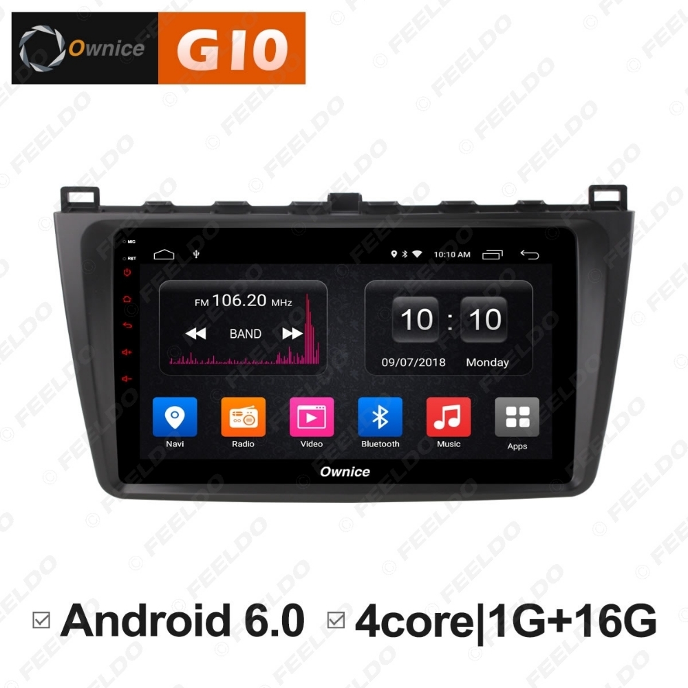 Picture of 9" 2.5D Nano IPS Screen Android 6.0 Octa Core/DDR3 2G/32G/4G LTE Car Media Player With GPS/FM/AM RDS Radio/Bluetooth /Mirror Link/USB/SD For Mazda 6 2009-2015