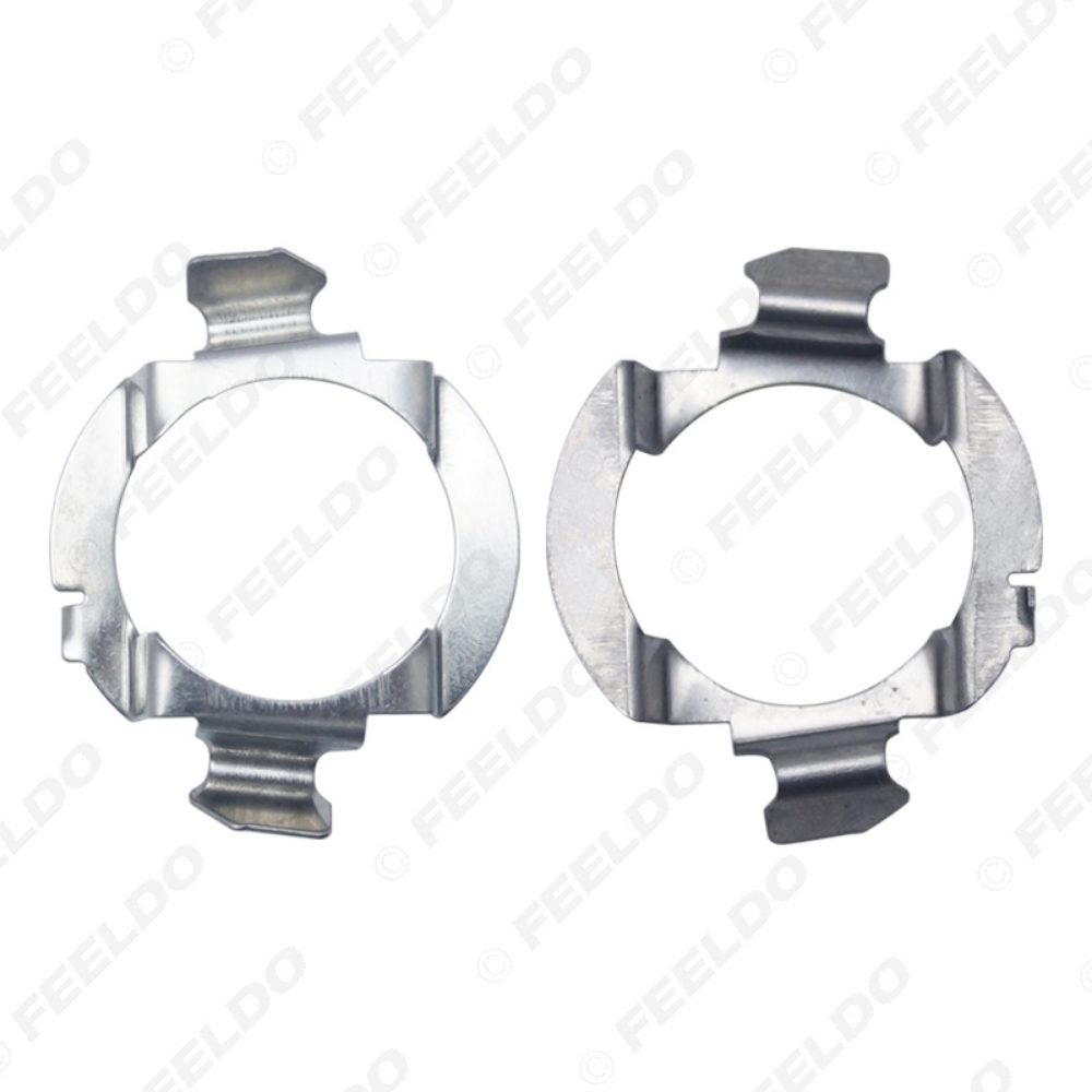 Picture of 2x H7 LED Headlight Lamp Retainers Metal Clip Holder For Audi A3 A4L A6L Q3 Q5 Q7 Sline Buick LED Bulb Base Adapter
