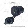 Picture of Car Dual USB Charger Power Socket Adapter With 5-Color LED Light 5V 3.1A for Motorcycle Auto Truck Boat Cigarette Lighter