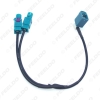 Picture of 1-Way Female Split To 2x One-Way Male FAKRA2-Z Radio Antenna Terminals With Amplifier For OEM Stereo Head Unit #6009