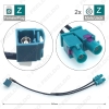 Picture of 1-Way Female Split To 2x One-Way Male FAKRA2-Z Radio Antenna Terminals With Amplifier For OEM Stereo Head Unit #6009