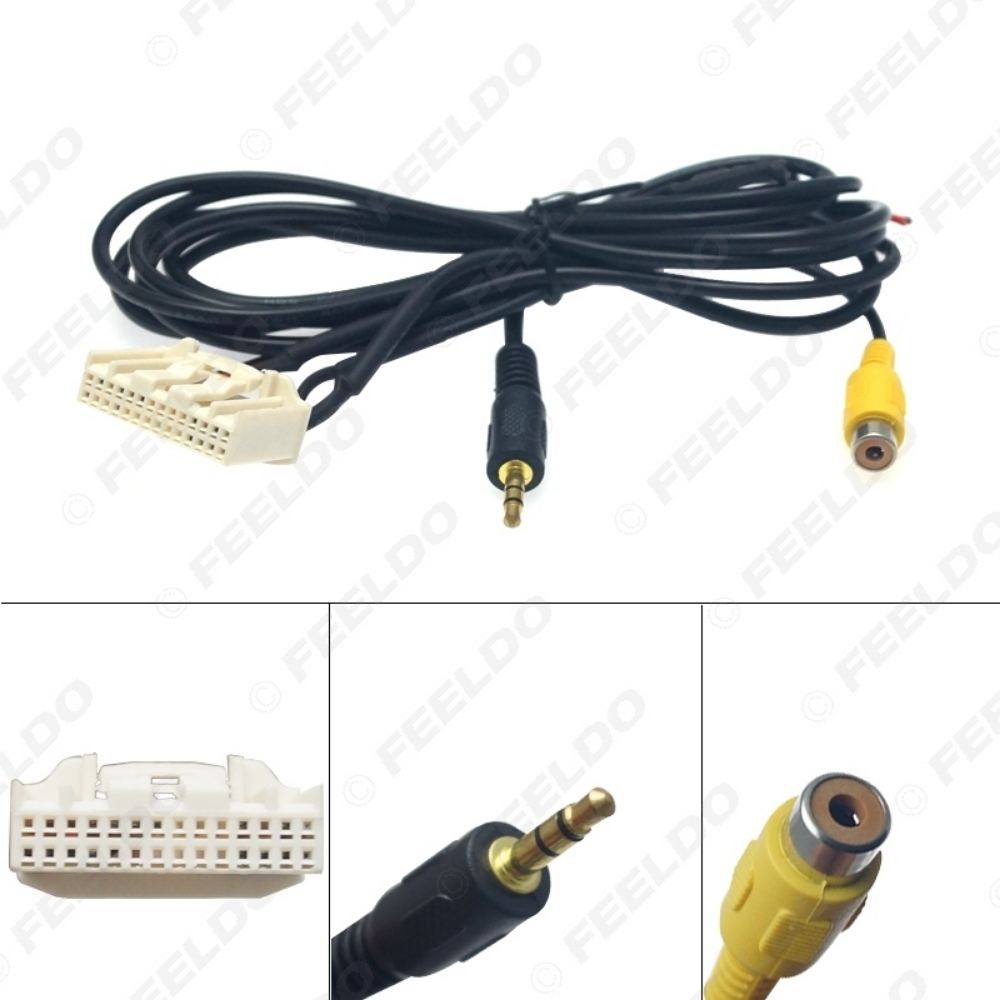 Picture of Car AUX-IN Socket Radio Audio Cable With Micphone for Toyota RAV4/Reiz/Highlander/Corolla/Levin AUX Wire Adapter